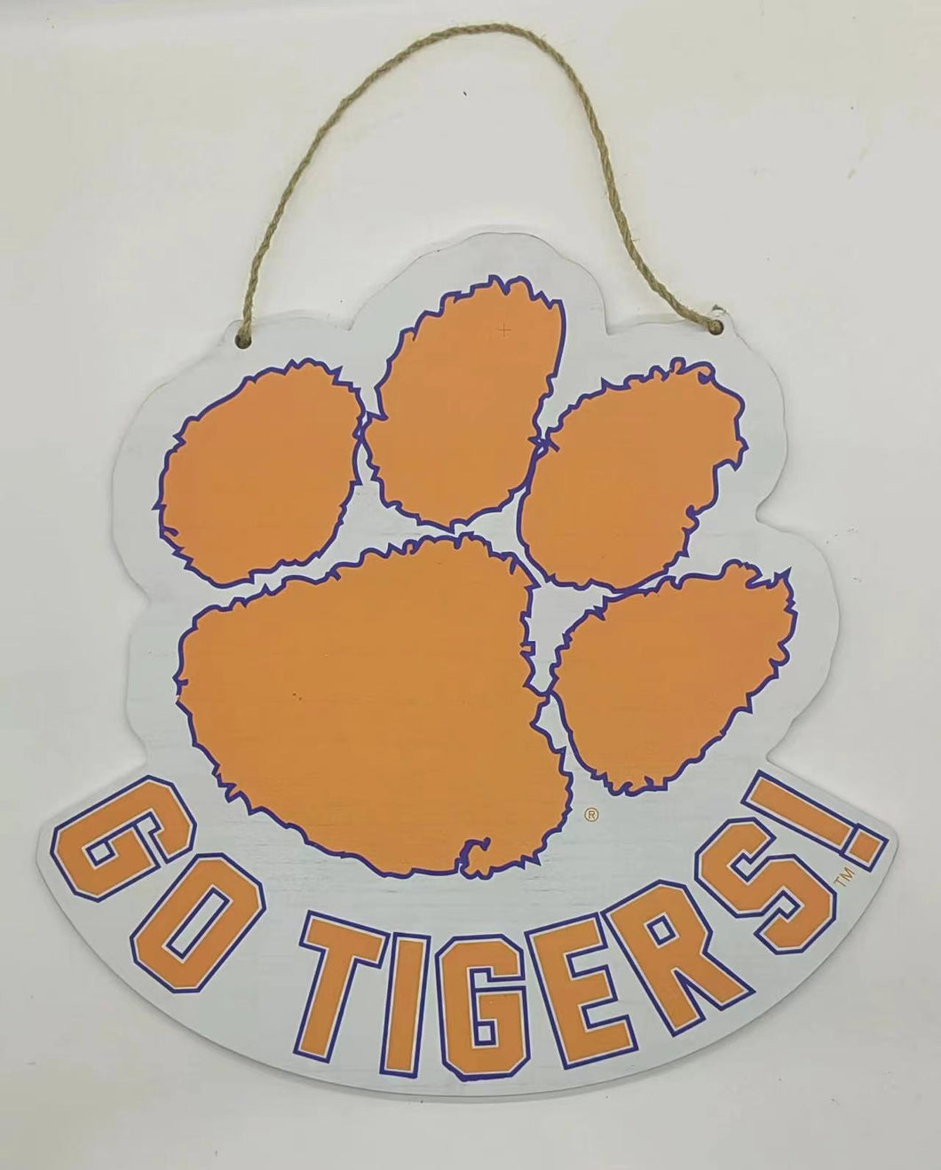 Clemson Logo Wooden Door Hanger