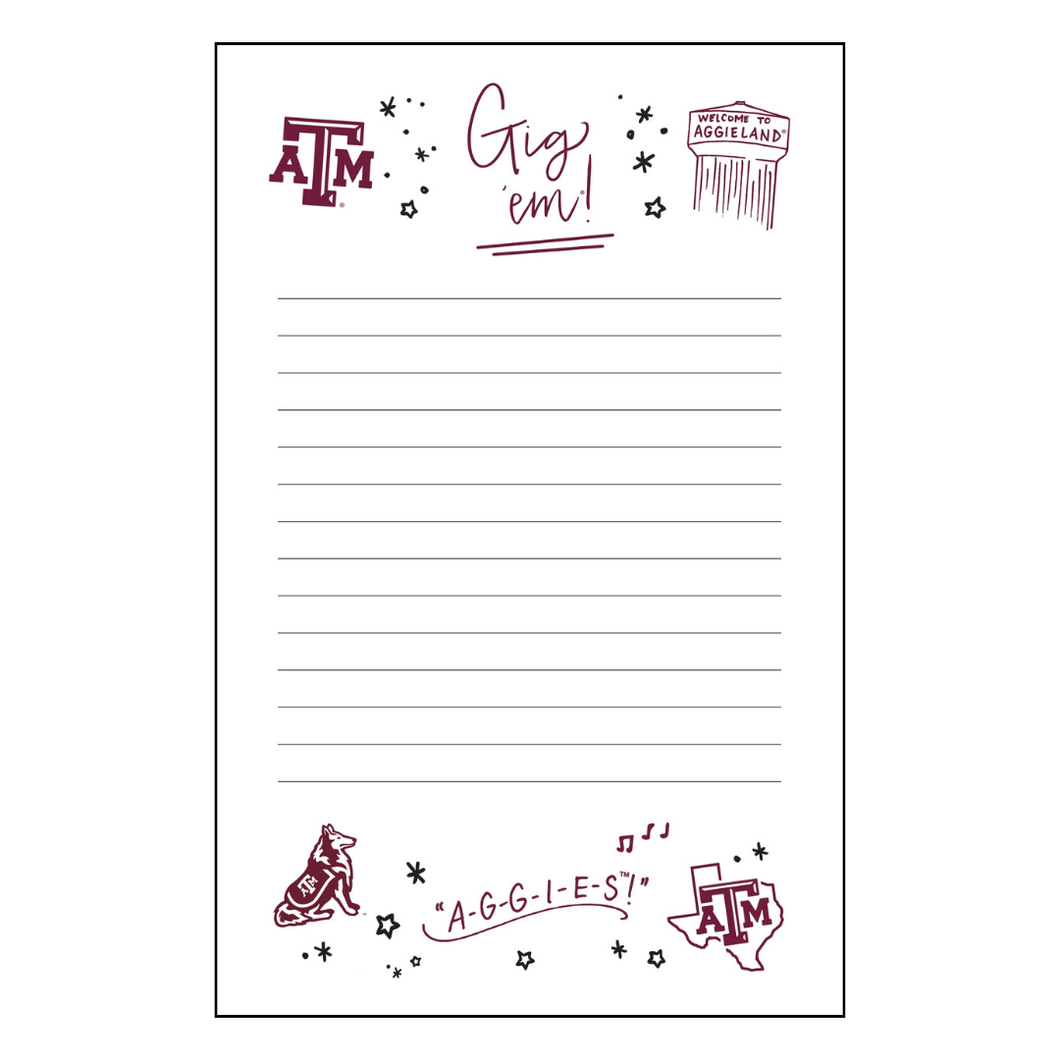 Texas A&M Confetti 5x8 Notepad