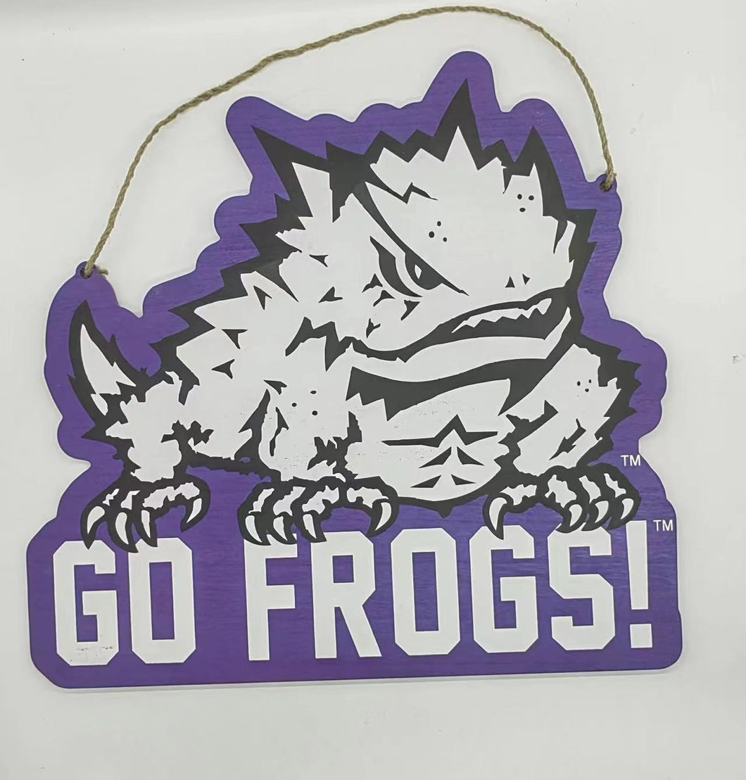 TCU Mascot Wood Door Hanger